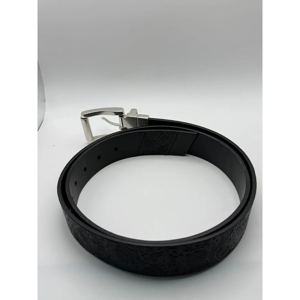 Robert Graham Mens Black Embossed‎ Paisley Reversible Belt Size 42 RG307848
